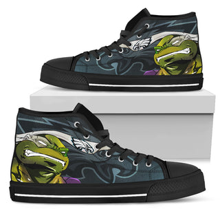 Turtle Philadelphia Eagles Ninja High Top Shoes
