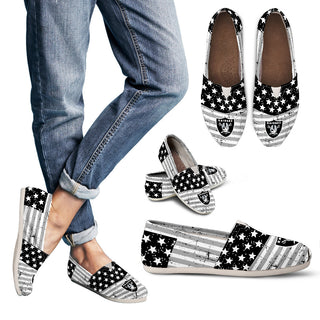 Star Stripers America Flag Oakland Raiders Women Casual Shoes