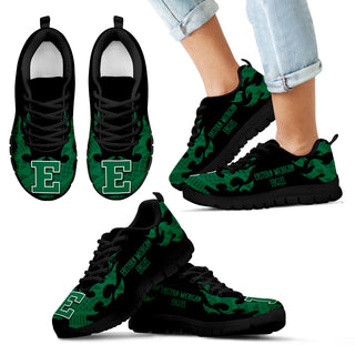 Tribal Flames Pattern Eastern Michigan Eagles Sneakers