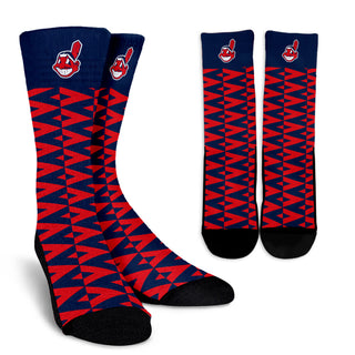 Chevron Lovely Kind Goodness Air Cleveland Indians Crew Socks