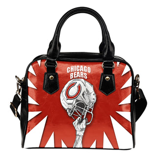 Saw Tooth Border Wonderful Hand Up Chicago Bears Shoulder Handbag