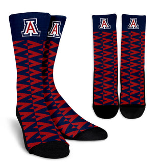 Chevron Lovely Kind Goodness Air Arizona Wildcats Crew Socks