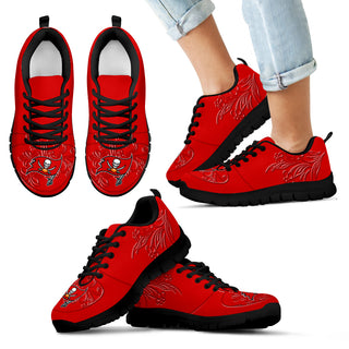 Lovely Floral Print Tampa Bay Buccaneers Sneakers