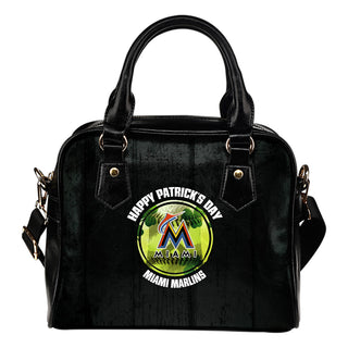 Retro Scene Lovely Shining Patrick's Day Miami Marlins Shoulder Handbags