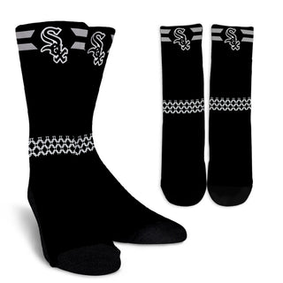 Round Striped Fascinating Sport Chicago White Sox Crew Socks