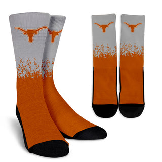 Exquisite Fabulous Pattern Little Pieces Texas Longhorns Crew Socks