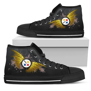 Angel Wings Pittsburgh Steelers High Top Shoes