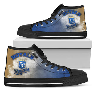 White Smoke Vintage Kansas City Royals High Top Shoes