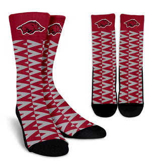 Chevron Lovely Kind Goodness Air Arkansas Razorbacks Crew Socks