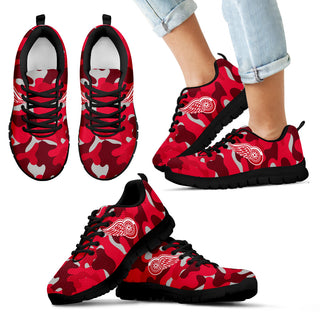 Military Background Energetic Detroit Red Wings Sneakers