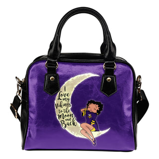 BB I Love My Minnesota Vikings To The Moon And Back Shoulder Handbags Women Purse