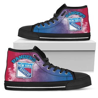 White Smoke Vintage New York Rangers High Top Shoes