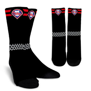 Round Striped Fascinating Sport Philadelphia Phillies Crew Socks