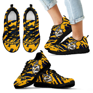 Stripes Pattern Print Nashville Predators Sneakers