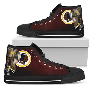 Thor Head Beside Washington Redskins High Top Shoes