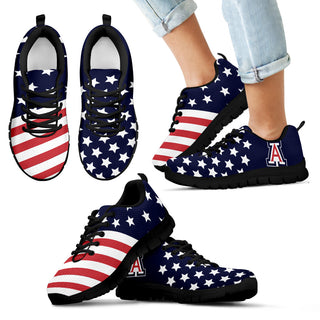 America Flag Full Stars Stripes Arizona Wildcats Sneakers