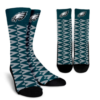 Chevron Lovely Kind Goodness Air Philadelphia Eagles Crew Socks