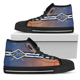Double Stick Check New York Mets  High Top Shoes
