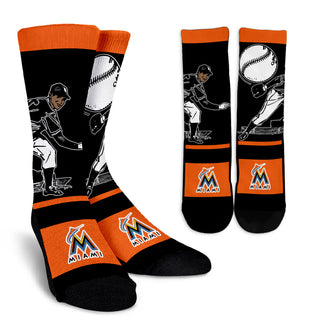 Talent Player Fast Cool Air Comfortable Miami Marlins Socks