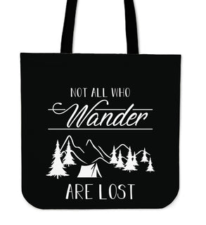 Not All Who Wander Camping Tote Bags