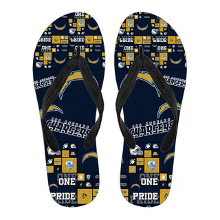 Pride Flag Los Angeles Chargers Flip Flops