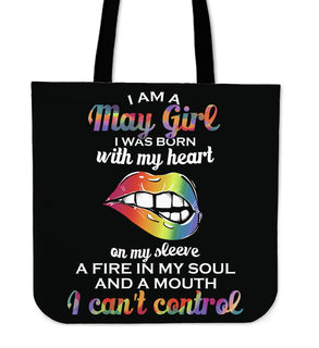 I Am A May Girl Tote Bags