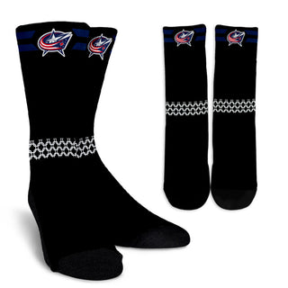 Round Striped Fascinating Sport Columbus Blue Jackets Crew Socks