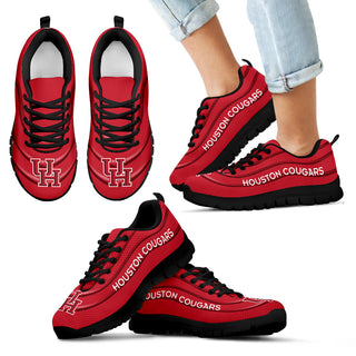 Wave Red Floating Pattern Houston Cougars Sneakers
