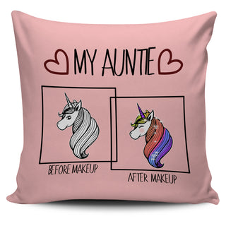 My Auntie Before Makeup After Makeup Pillow Covers