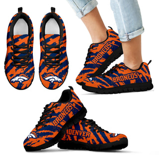 Stripes Pattern Print Denver Broncos Sneakers V3