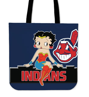 Wonder Betty Boop Cleveland Indians Tote Bags