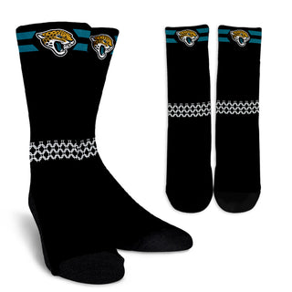 Round Striped Fascinating Sport Jacksonville Jaguars Crew Socks
