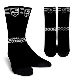 Round Striped Fascinating Sport Los Angeles Kings Crew Socks