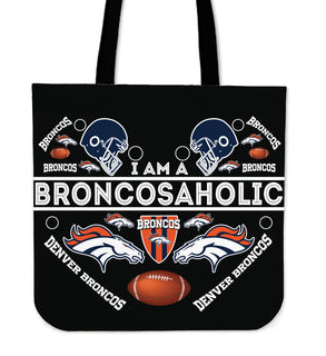 I Am A Broncosaholic Denver Broncos Tote Bags