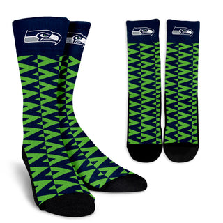 Chevron Lovely Kind Goodness Air Seattle Seahawks Crew Socks