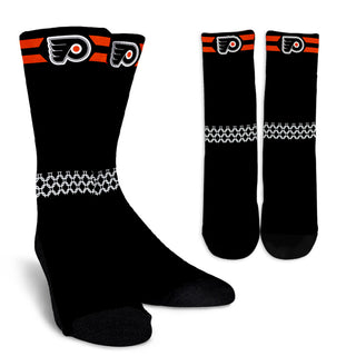 Round Striped Fascinating Sport Philadelphia Flyers Crew Socks