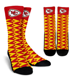 Chevron Lovely Kind Goodness Air Kansas City Chiefs Crew Socks