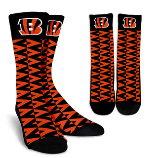 Chevron Lovely Kind Goodness Air Cincinnati Bengals Crew Socks