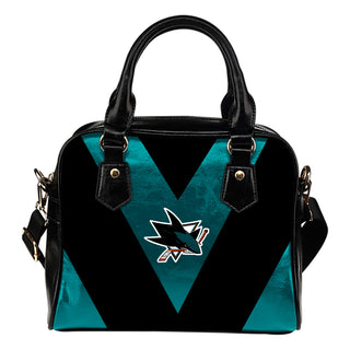 Triangle Double Separate Colour San Jose Sharks Shoulder Handbags