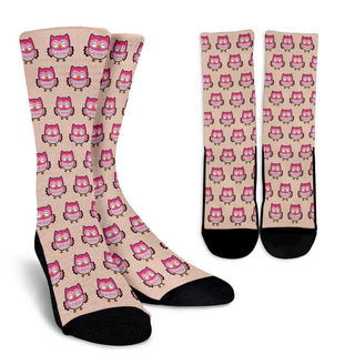 Colorful Tribal Owl Crew Socks