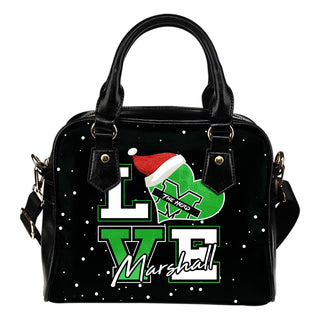 Love Word Christmas Sweet Marshall Thundering Herd Shoulder Handbags
