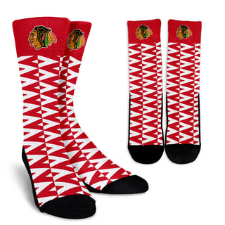 Chevron Lovely Kind Goodness Air Chicago Blackhawks Crew Socks