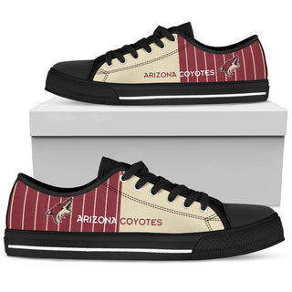 Simple Design Vertical Stripes Arizona Coyotes Low Top Shoes