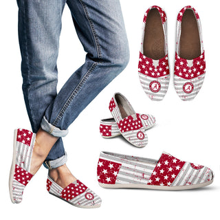 Star Stripers America Flag Alabama Crimson Tide Women Casual Shoes