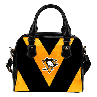 Triangle Double Separate Colour Pittsburgh Penguins Shoulder Handbags
