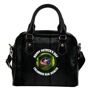 Retro Scene Lovely Shining Patrick's Day Columbus Blue Jackets Shoulder Handbags