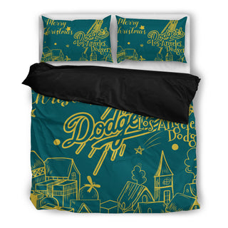Nice Present Comfortable Christmas Los Angeles Dodgers Bedding Sets