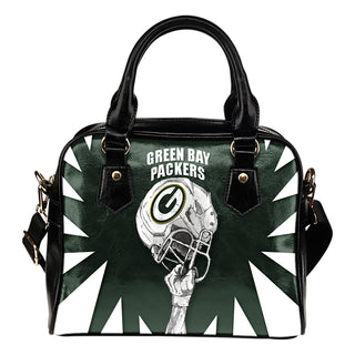 Saw Tooth Border Wonderful Hand Up Green Bay Packers Shoulder Handbag