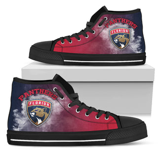 White Smoke Vintage Florida Panthers High Top Shoes