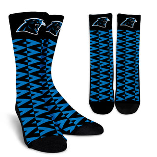 Chevron Lovely Kind Goodness Air Carolina Panthers Crew Socks